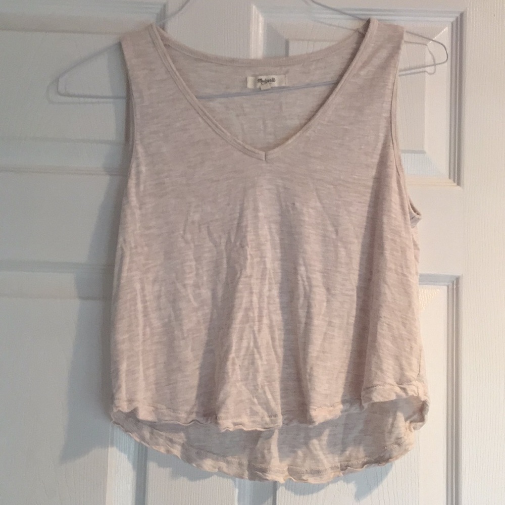 Madewell White VNeck Crop Top